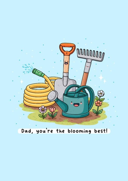 Cute Father's Day Card - Gardening - The Blooming Best created by Rosalie Perl