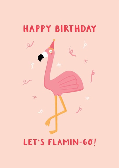 Cute Fun Flamingo Birthday Card created by Hug & Home Studio