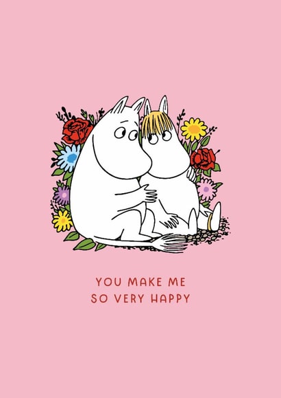 Moomin Valentine’s Day or Anniversary Card - You Make So Very Happy - Cuddle created by Moomin Characters