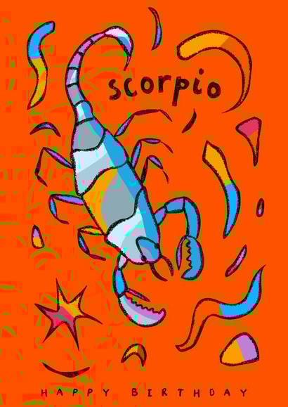 Arty Birthday Card - Scorpio - Star Sign created by Freya Niamh Design