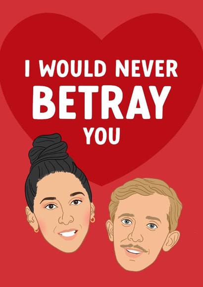 Funny Valentine's Day Card - The Traitors - Stephen And Rachel created by The Cake Thief
