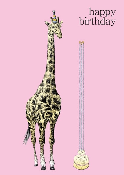 Giraffe Birthday Card - Cute and Funny Birthday Card - Animal Birthday Card created by Oliver Stockley