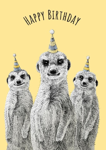 Meerkat Birthday Card - Animal Birthday Card - Cute Animal Card for Birthdays created by Oliver Stockley