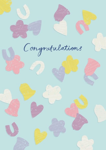 Traditional Wedding Card - Confetti - Congratulations created by Embletree Designs
