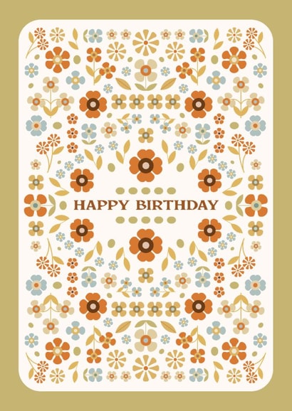 Pretty Floral Birthday Card - Happy Birthday - Illustrated Flower Card for Her created by Lately Studio