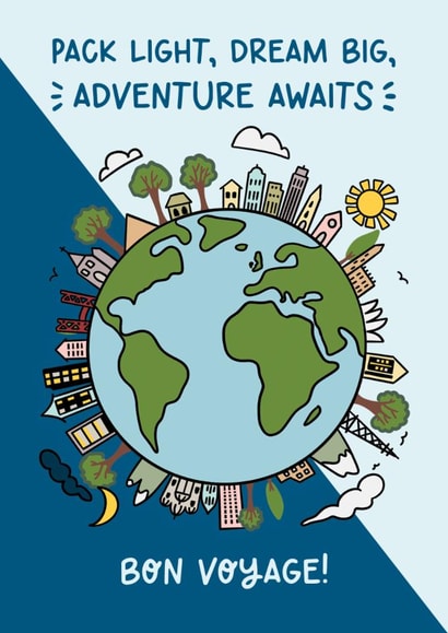 Classic Good Luck Card - Adventure Awaits - Bon Voyage created by Lyndsay Moon