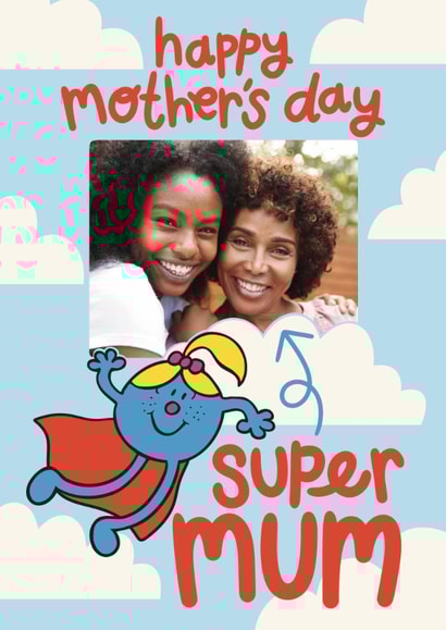 Cute Mother’s Day Card - Little Miss Super Mum - Clouds created by Mr. Men
