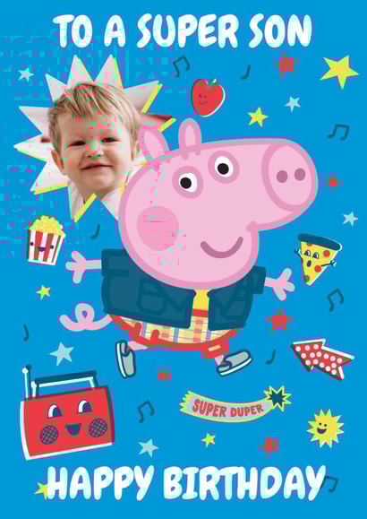 Personalised Peppa Pig Birthday Photo Card - For Son created by Danilo