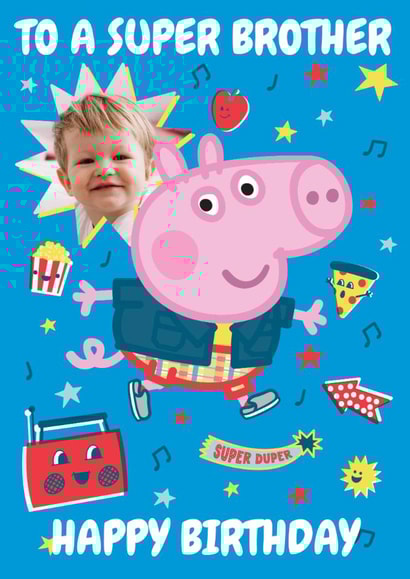 Personalised Peppa Pig Birthday Photo Card - For Brother created by Danilo
