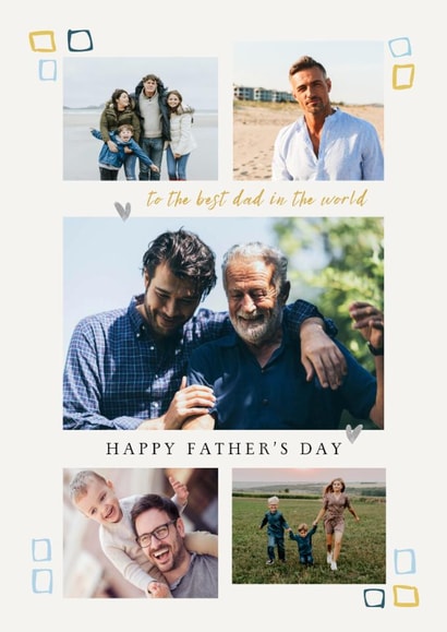 Classic Father's Day Card - Photo Collage - Best Dad in the World created by Spark and Wild
