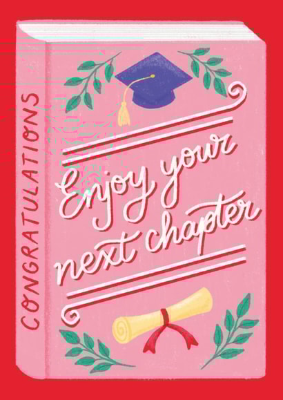 Classic Graduation Card - Enjoy Your Next Chapter - For Her created by Nicki O'Donoghue Studio