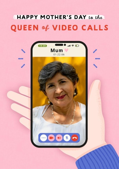 Funny Mother's Day Card - Queen Of Video Calls created by Joanne Hawker
