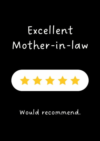 Funny Birthday Card - For Mother-In-Law - 5 Stars created by Sundiva Designs