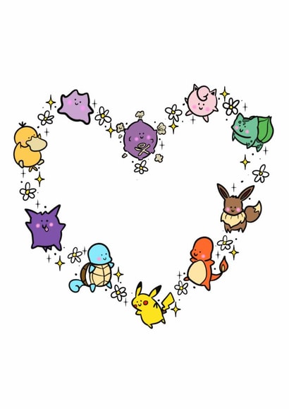 Cute Pokémon Valentine’s Day card created by Cooper Blue