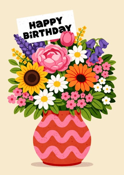 Pretty Birthday Card  - Floral Vase created by Folio | Ian Owen