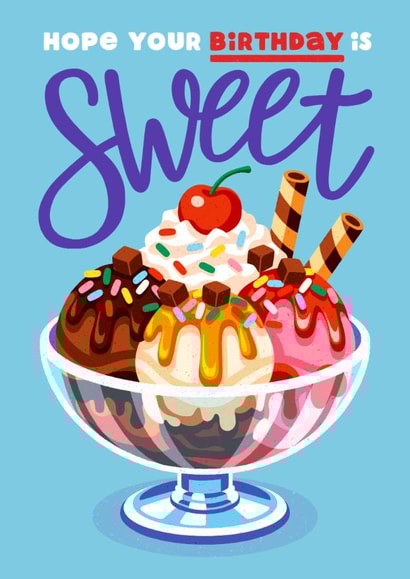 Classic Birthday Card - Ice Cream Sundae created by Folio | Ian Owen