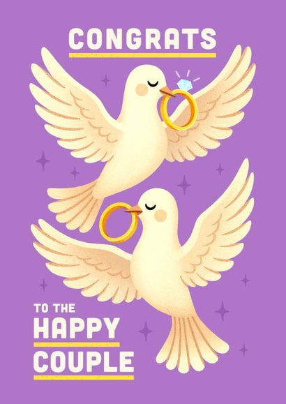 Cute Wedding Card - Love Birds - Congrats To The Happy Couple created by Folio | Ian Owen