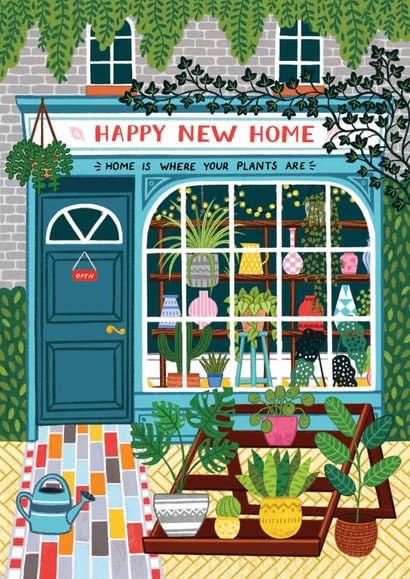 Classic New Home Card - House Plants - Home Is Where Your Plants Are created by Pear Tree Press