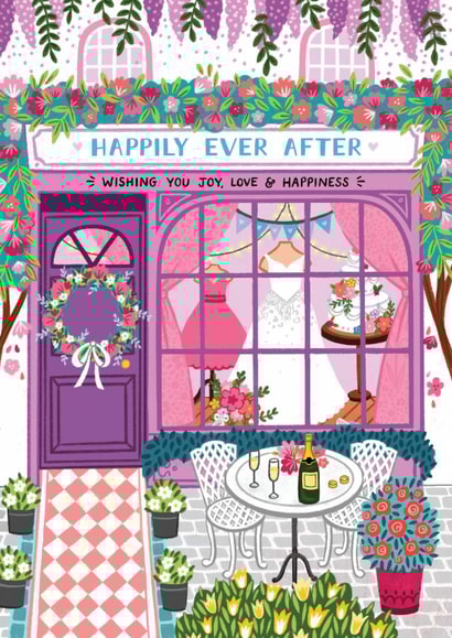 Classic Wedding Card - Happily Ever After Shop - Flowers created by Pear Tree Press