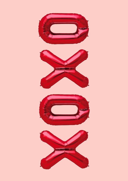 XOXO Gossip Girls! Cute Red Shiny Balloon Loved up Card created by PengellyArt