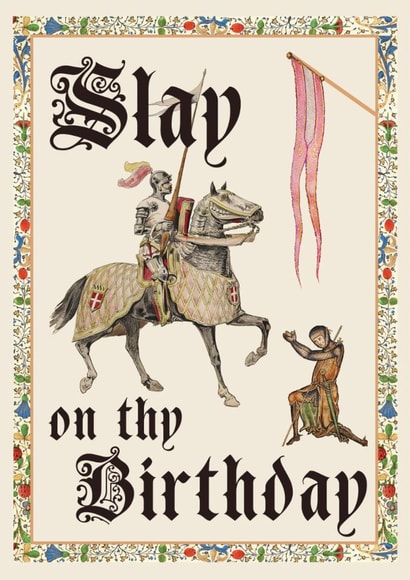 Slay Thy Birthday, Medieval Card created by Natalie Warren