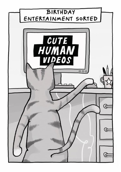 Funny Birthday Card - Cat - Birthday Entertainment Sorted - Cute Human Videos created by Running with Scissors