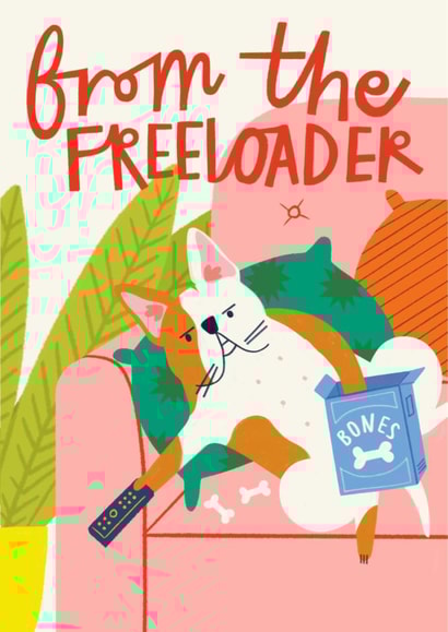 Funny Birthday Card - Freeloading Dog - Frenchie created by AbiGoLucky