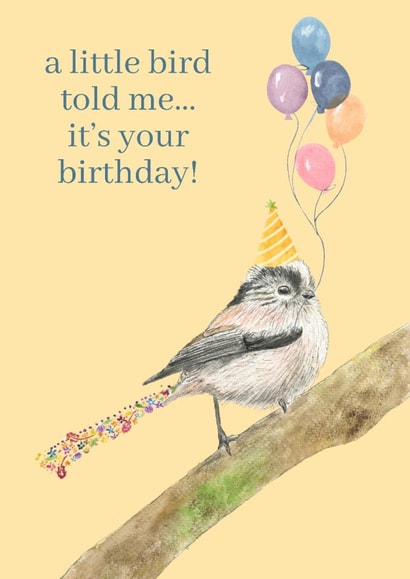 A Little Bird Told Me It’s Your Birthday – Cute Bird & Balloons Card created by Jen Winnett