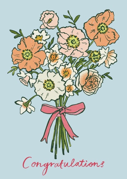 Pretty Congratulations Card - Flower Bouquet created by Embletree Designs