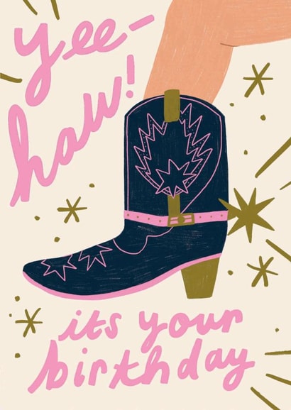 Classic Birthday Card - Cowgirl Boots - Yee-Haw! created by Kerrie McNeill