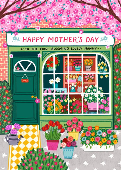 Pretty Mother's Day Card - For Nanny - Florist created by Pear Tree Press