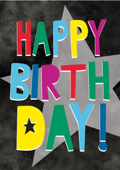 Cool birthday card for him - star - happy birthday created by Cesca Hoyle