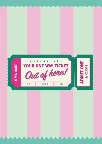 Modern - new job - friend - cinema ticket - your one way ticket out of here created by rachels_type