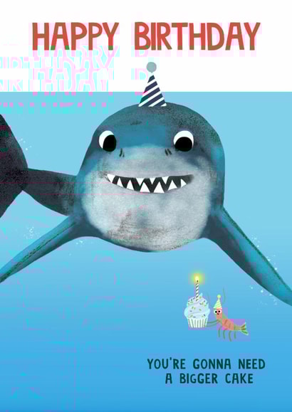 Funny Birthday Card - You're Gonna Need A Bigger Cake - Jaws Reference - Film created by Holly Fox