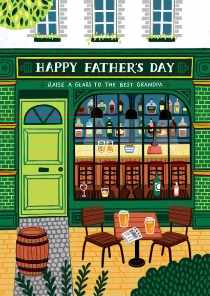Classic Father's Day Card - Best Grandpa - Raise A Glass created by Pear Tree Press