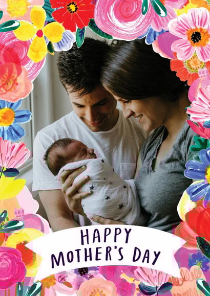 Pretty Mother's Day Card - Colourful Floral Frame created by Katt Jones