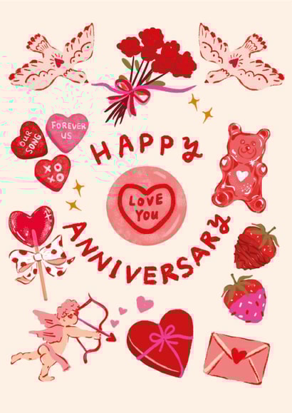 Classic Anniversary Card - Love You - Strawberries created by Ricicle Cards
