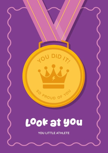 Classic Congratulations Card - Gold Medal - You Did It created by Jog On Studio