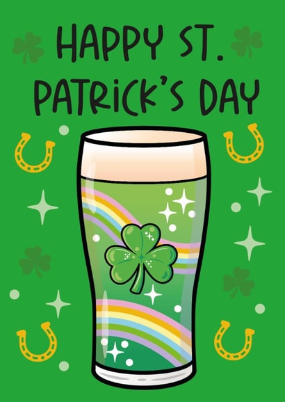 Classic St. Patrick’s Day Card - Guinness - Shamrock created by Glitter Arty