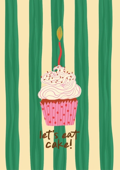 Fun Birthday Card with Cupcake - Let's Eat Cake! created by Penny and Me