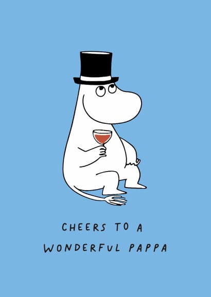 Cute Father’s Day Card - ‘Cheers To A Wonderful Pappa’ - Moomin created by Moomin Characters