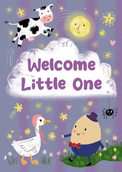 Cute New Baby Card - Nursery Rhyme Theme created by Holly Bushnell Illustration