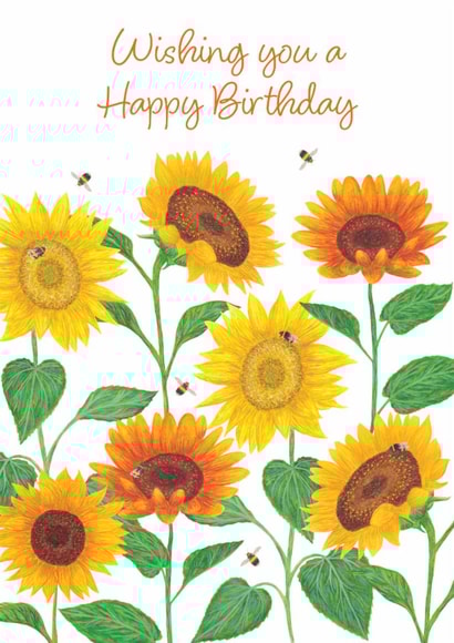 Pretty sunflowers birthday card for someone special created by Sofia Papa Designs