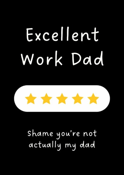 Funny Father's Day Card - For Work Dad - 5 Star created by Sundiva Designs