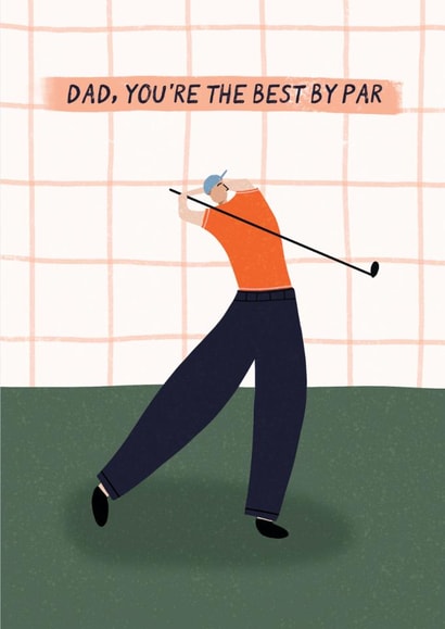 Classic Father's Day Card - Dad, You're The Best By Par - Golf created by Sweetlove Press