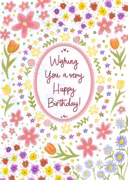 Pretty floral birthday card for her created by Studio Rueben