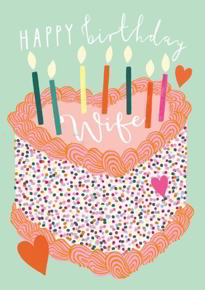 Classic Birthday Card - For Wife - Heart Cake created by Louise Tiler