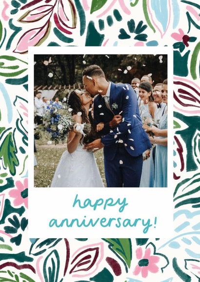 Pretty Anniversary Card - Hand Drawn Florals created by Lauren Barclay