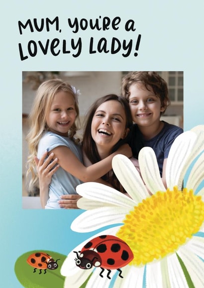 Cute Mother's Day Card - Lovely Lady - Ladybird created by Grey Street Paper