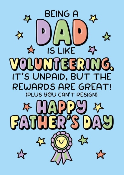 Funny Heartfelt Father’s Day Card - Volunteering created by Katie Ruby Illustration